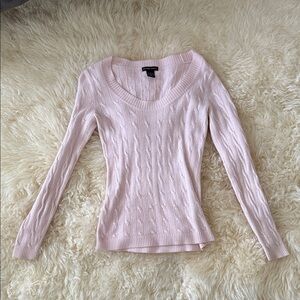 New York & Company Light Pink V-Neck Sweater